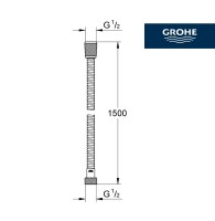MEDIDAS FLEXO DUCHA METALICO RELEXAFLEX GROHE